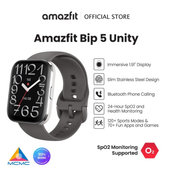 Amazfit Bip 5 Unity Stainless Steel Smart Watch - Image 2