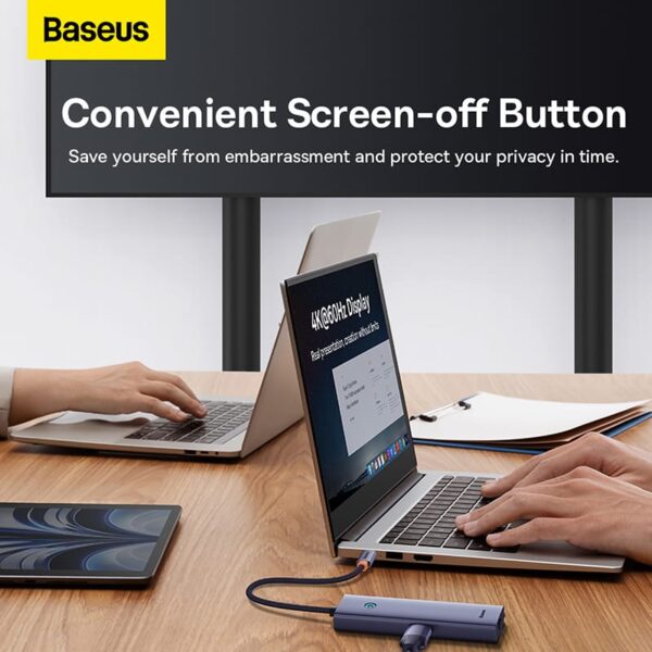 Baseus 4K 30HZ Clarity Ultrajoy Series 5 in 1 Port Hub Docking station - Image 7