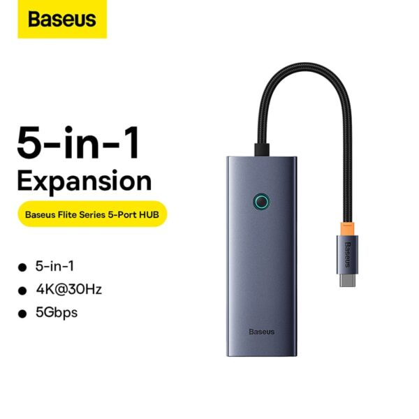 Baseus 4K 30HZ Clarity Ultrajoy Series 5 in 1 Port Hub Docking station - Image 8