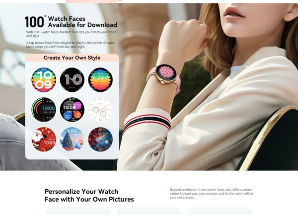 Kieslect Pura ELE Smartwatch Pink Rose Gold Elegance for Women - Image 5