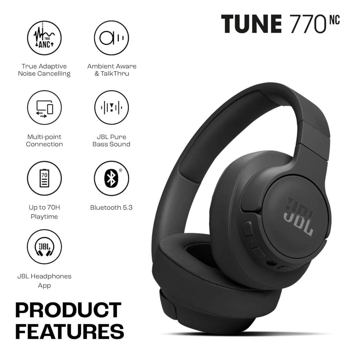 JBL Tune 770NC ANC Headphone - Image 3