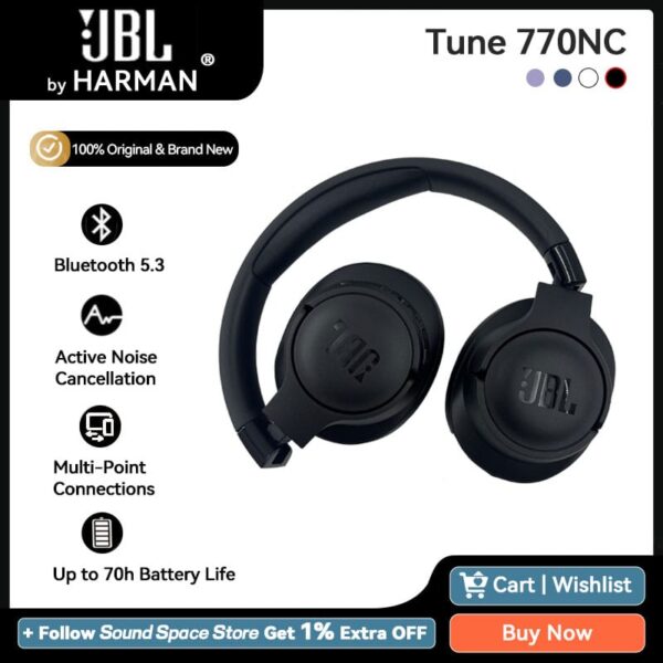 JBL Tune 770NC Wireless Over Ear Headphones - Image 9