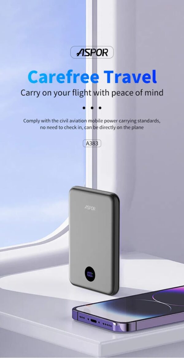 ASPOR 20W 10000Mah Wireless Magnetic Power Bank - Image 3