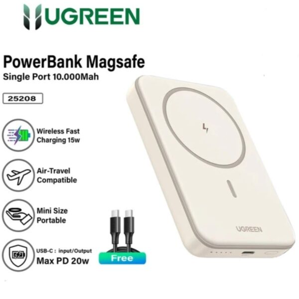 UGreen 20W 10000mAh Wireless Magnetic Power Bank - MFi Certified - Image 5