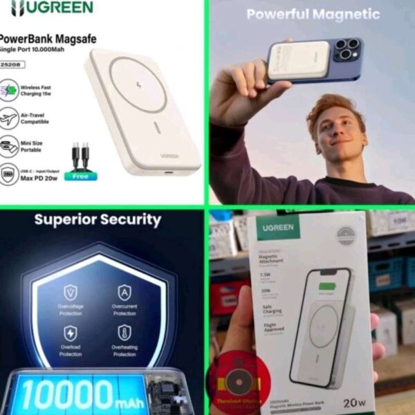UGreen 20W 10000mAh Wireless Magnetic Power Bank - MFi Certified - Image 4