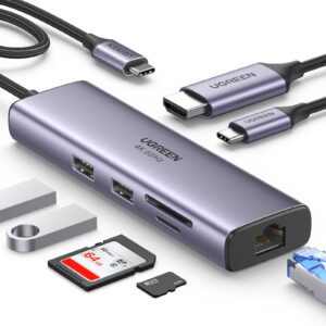 UGREEN 7 In 1 USB-C Multifuntion 100W Hub with HDMI 4K & RJ45 Ports