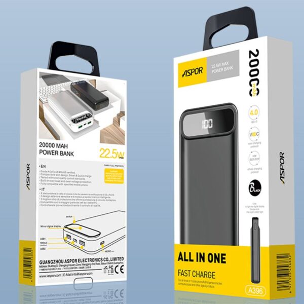 ASPOR 22.5W 20000mAh Power Bank - Image 7