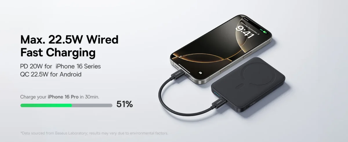 Baseus 22.5W 10000mAh Enerfill FM11 Mini Magnetic Wireless Power Bank - Image 3