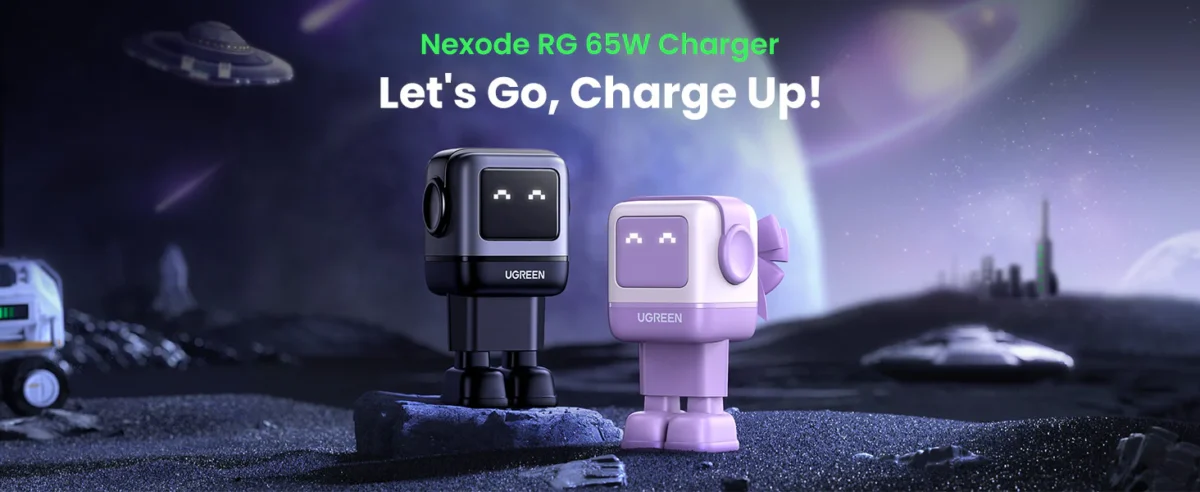 UGREEN 65W Uno RG 3 in 1 Robot Fast Charger - Image 5