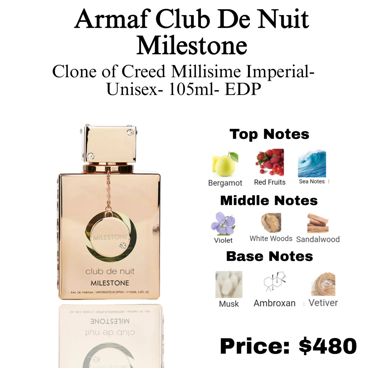 STERLING ARMAF Club De nuit Milestone EDP 105ML - Image 2